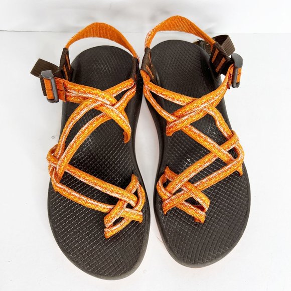 Chaco ZX/2 Classic Sandals Sz 8 Women's Orange Stripe Outdoor River Shoes - Picture 4 of 9